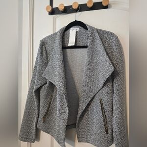 Calvin Klein Women's Black and White Textured Blazer